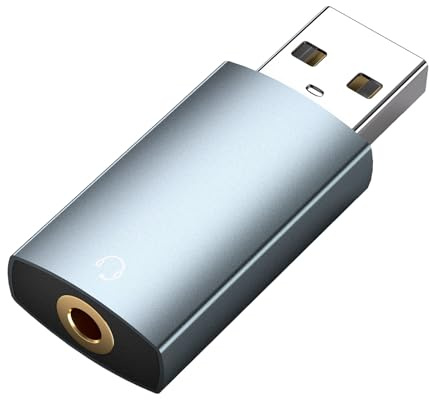 MMOBIEL USB auf 3,5mm Aux Stereo Adapter Externe USB-A Soundkarte – auf 3,5mm Aux Audio Konverter Adapter - Kopfhörer und Mikrofon Klinkenadapter für Windows, Mac, PS5, PS4, Laptop, PC