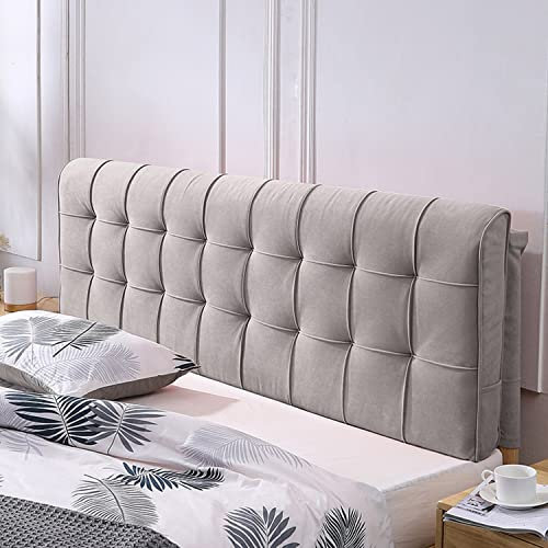 Gepolstertes Kopfteilkissen aus Samt für Bett, Rückenstütze in Übergröße, abnehmbarer Schonbezug, kein Kopfteil erforderlich, 120 cm