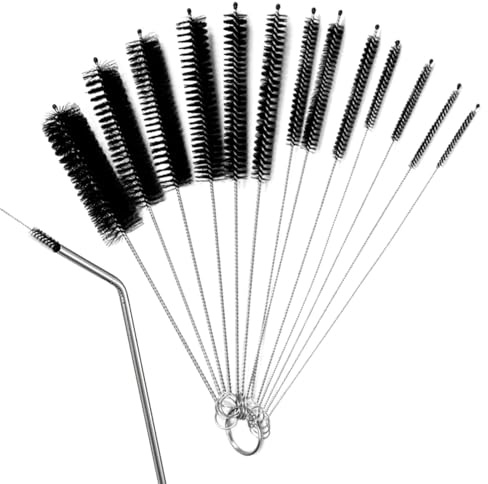 Ensemble De Brosses De Nettoyage De Tuyaux - Pinceaux De Nettoyage De Paille En Nylon, Pinceau À Tube Flexible | Kit De Brosse Plus Nettoyant 10pcs, Outils De Nettoyage Portables Avec Crochet, Brosses