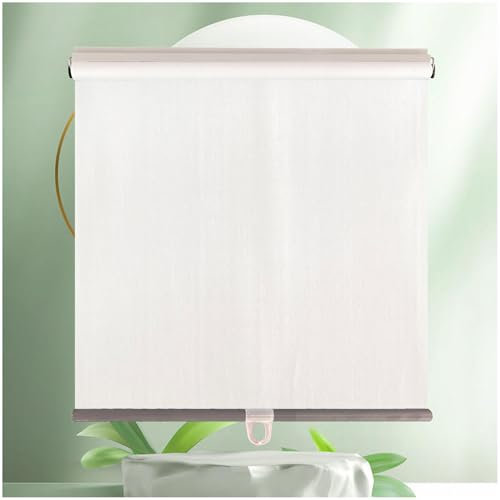 Sonakia Sonnenschutzrollos, 99% Verdunkelnde Rollos, Selbstaufrollende Verdunkelungsvorhänge, Fensterrollos Ohne Bohren, Temporäre Sichtschutzrollos Jalousien,white-45x125cm/18 * 49in