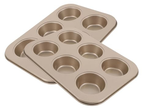 VICASKY 2pcs Muffin Cupcake Pan Tins Nonstick Muffin Cookie Cheesecakes Pan Small Cake Cups for Baking Toast Oven Supplies