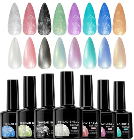 Esmalte de uñas de perlas, esmalte de gel de perlas,Conjunto de gel de esmalte de uñas perlizado de 7.5 ml de 8 | Suministros de manicura para los entusiastas de los entusiastas de los principiantes