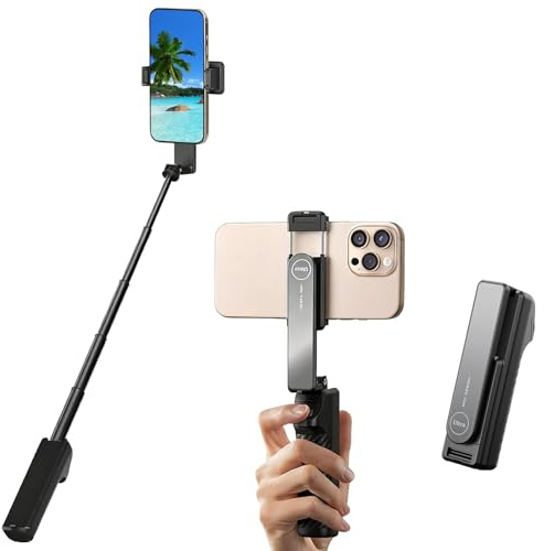 VVNTY Perche à selfie extensible légère et portable pour iPhone et Android - Perche à selfie universelle (noir)