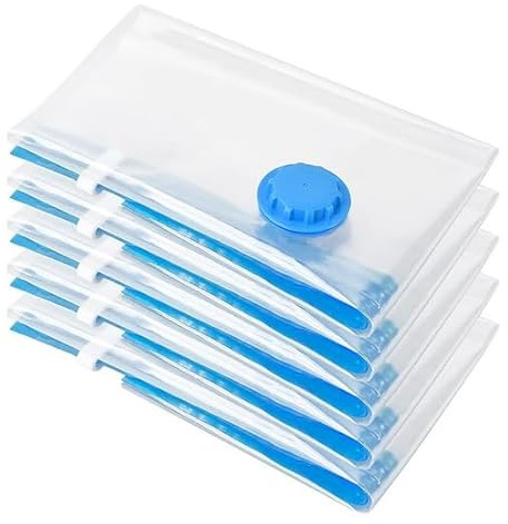 Sacchetti Sottovuoto Vestiti 5 Pezzi Riutilizzabili Sacchi Sottovuoto Salvaspazio 40x50cm Sacchetti Salvaspazio Buste Sottovuoto Vestiti Sacchetti Compressione per Lenzuola, piumoni, Cuscini