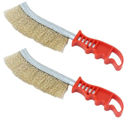 2 cepillos de alambre para limpiar, cepillos abrasivos de cobre para madera, taladro, escoria de soldadura, ladrillo, amoladora angular, cepillo de alambre para eliminar el óxido