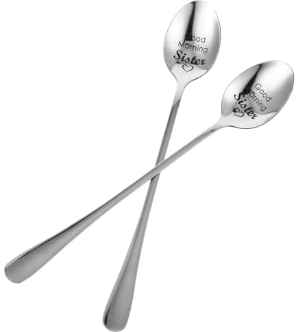 Operitacx 2 Pezzi Cucchiaini da Caffè in Acciaio Inossidabile Argento, Resistenti alla Lavastoviglie Finitura a Specchio, per Dessert e Bevande