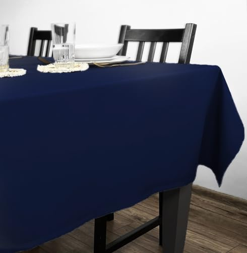 Rollmayer Tischdecke Tischtuch Tischwäsche Gastronomie Kollektion Vivid Uni einfarbig pflegeleicht waschbar zur Auswahl, Produkt für den täglichen Gebrauch(Dunkel Blau 16, 140x220cm)
