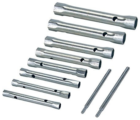 Euronovità EN-220643 Serie di Chiavi a Tubo Classic, 10 Pezzi, 6X7-20X22 mm, Grigio