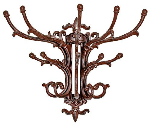 aubaho Wandgarderobe Garderobe Jugendstil antik Stil Kleiderhaken braun