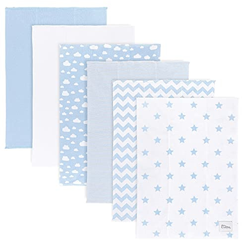 Comfy Cubs Juego de paños para eructos para bebé (paquete de 6) – Grandes, 6 capas, ultra absorbentes, 100 % algodón para regurgitación del bebé, baba y desorden, regalos suaves, suaves y cuidadosos