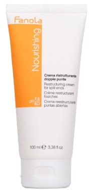 Fanola Restructuring Cream for Split Ends, Hair Cream Treatment to Repair and Prevent Split Ends, Enriched Formula with Keratin and Milk Proteins for Soft and Shiny Hair, 100