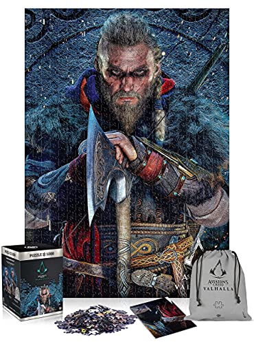 Good Loot Assassin's Creed Valhalla Eivor – 1000 Teile Puzzle für Erwachsene und Kinder ab 14 Jahren – Spielpuzzle mit Poster und Tragetasche – 68 x 48 cm – Waren Assassin's