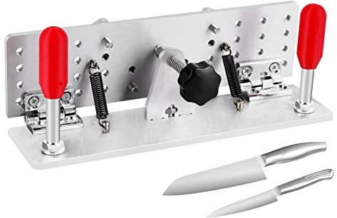 Belt Grinder Knife Jig Knife Beveling Jig 9.8in Long Sharpening Locator Tool 85°~180° Adjustable Angle Knife Sharpener Holder for Belt Sander Knife Sharpening (Type A)