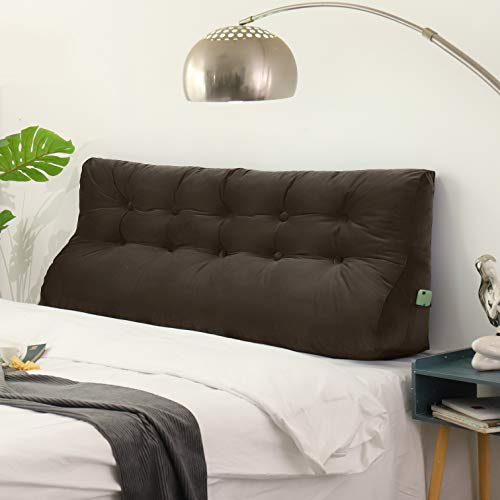 Johnear Rückenkissen Lesekissen Bett Hohe Kopfteil，Sofa Rückenlehnen Kissen Groß Dreieck zweireihiges keilkissen Lendenkissen Bücherkissen Samt Rückenpolster