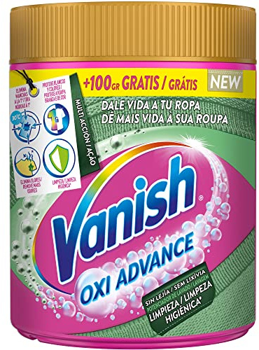 Vanish Oxi Advance Higiene - Quitamanchas multibeneficio para la ropa, limpieza higiénica, elimina olores y potenciador del lavado, en polvo, sin lejía - 400gr + 100 GR