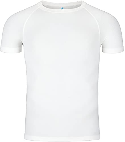Odlo Uomo Maglietta termica a maniche corte PERFORMANCE LIGHT, Bianco, M