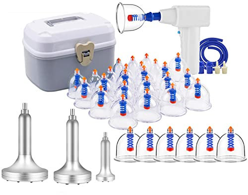 Set Di Terapia Per Coppettazione Elettrica, Kit Di Coppettazione Di Qualità Premium 3 in 1 Set Di Coppettazione Professionale Con Pompa Per La Riduzione Della Cellulite E Massaggio Del Corpo Gua Sha,B