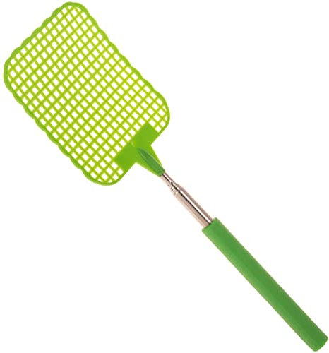 PrixPrime - Pala matamoscas Extensible de plástico y Metal 57 cm