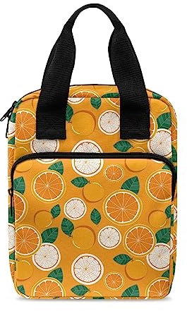 Xoenoiee Orange Pattern Tote Bible Bag Bible Covers for Women Men Bible Case Bible Bag with Zipper Pockets Book Cover Carrying Case