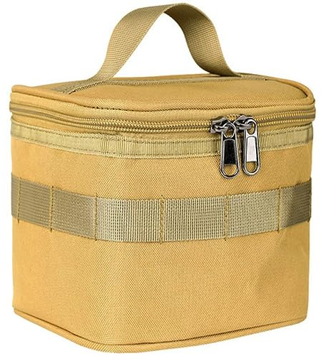 ACEXIER Outdoor Camping Gewürz Flasche Taschen Tragbare Picknick Grill Gewürzglas Lagerung Handtasche (Tan)