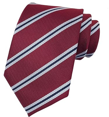 marysgift Red Tie Striped Silk Ties - Formal Classic Elegant Neck Tie for Business Wedding Party 521