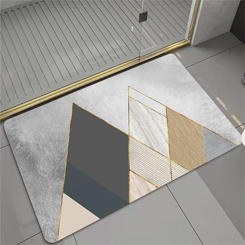 Badezimmerteppich, Badematte, FußMatte, Badteppich 100x160cm, Badvorleger, Badematte Badteppich Badvorleger Rutschfest Waschbar, Teppich Badezimmer Teppiche, Bathroom Mat, Bath Mat, Geometric