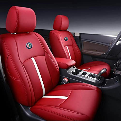 ZUMAHA Autositzüberzug für Alfa Romeo Stelvio 2017 2018 2019 Sitzbezügesets Custom Car Seat Cover Set Sitzbezüge Auflagen Zubehör,Redstyle