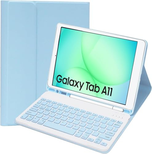 Custodia con tastiera per Samsung Galaxy Tab A9 8,7 Pollici 2023, Custodia sottile con tastiera Bluetooth per tablet Samsung A9, Custodia con tastiera rimovibile e portapenna per Samsung Galaxy Tab A9