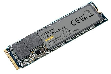 Intenso MI500 2 TB NVMe SSD, M.2 Interne SSD, PCIe 4.0 Gen4x4, 5300 MB/s Lesen, 4500 MB/s Schreiben, Solid State Drive, 2 TB