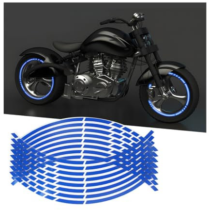 Adunsiaoto Reflektierende Radaufkleber Für Motorräder, Rad Aufkleber Reflektierende Autoaufkleber, Aufkleber Für Motorradreifen Hub Applikationen Schmücken(Blau)