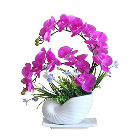 plant standFake Flowers Phalaenopsis Artificial Flower Table Floral Art Decoration Porch Dining Room Tea Table Decoration Artificial Flower Potted Plants Artificial Flowers Decoration