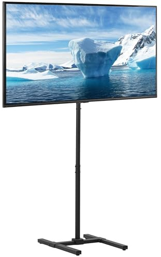 VIVO Extra Tall TV Floor Stand for 13 to 65 inch Screens up to 20kg, LCD LED OLED 4K Smart Flat, Curved Monitor Panels, Max VESA 400x400, 179cm Pole for Treadmills, Black, STAND-TV18