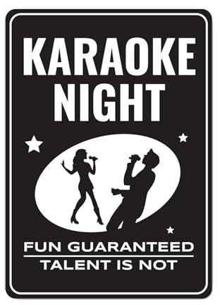 Karaoke Night Sign, Karaoke Decor, Funny Karaoke Sign, Karaoke Party Decor, Singing Room Decor, Music Lover Gift, Home Bar Sign - Metal Sign 8x12inch