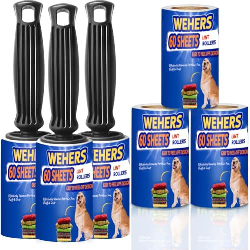 360 Sheets Lint Rollers for Clothes, Pets & Home - Extra Sticky & Easy Peeling
