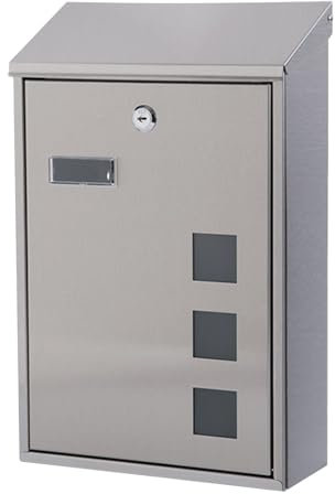 YCWJPPL Postkasten zur Wandmontage, Große Abschließbare Briefkästen für Den Außenbereich des Hauses, Moderner Briefkasten aus Rostfreiem Metall 26 x 10 x 40 cm