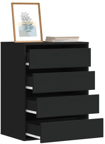 AJJHUUKI Schränke & Aufbewahrung-Kommode Eckkommode Schwarz 60x41x76cm Holzwerkstoff