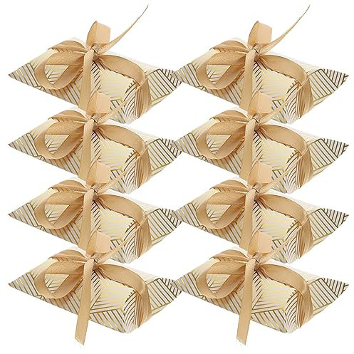 minkissy 50 Stück Schachteln Pralinenschachtel Bronzieren Mini-geschenkboxen Kissenschachteln Für Gefälligkeiten Süßigkeitengläser Für Die Hochzeit Kleine Geschenkboxen Keksdosen Polyester