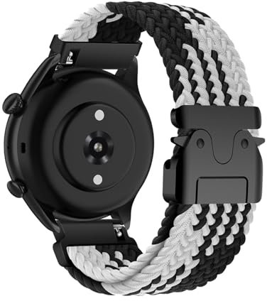 Geflochten Armband Kompatibel mit Honor Watch GS 3/Magic Watch 2 46mm, Sport Elastisches Nylon Ersatzarmband mit Verstellbarer Metall Verschluss Armbänder für Honor Watch GS 3/Magic Watch 2 46mm (10)