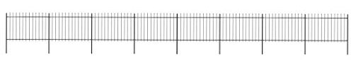 Gartenzaun mit Speerspitzen, ShGaxin Sichtschutz Zaun, ZaunsichtschutzB, Steckzaun, Garten Zaun,Teichzaun, Zaunelemente, Garden Fence, Stahl 13,6 x 1,2 m Schwarz