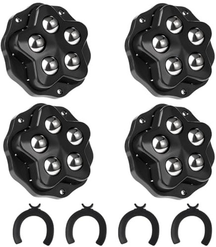 RAMGLYO 4 Compact and Sleek Self Adhesive Castor Wheels Black Casters For Furniture Casters with 360 Degree Rotation, Modern Small Wheels for Office, DIY, and Home Use Ideal for Appliances Trash Cans