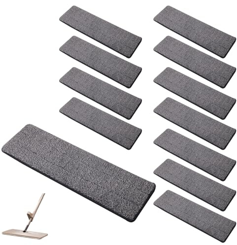Almohadillas de Repuesto para Fregona Reutilizables,12 Piezas Almohadilla de Repuesto para Trapeador Mopa de Microfibra de Repuesto Mopa de Microfibra es Adecuada para Fregonas Planas Etc