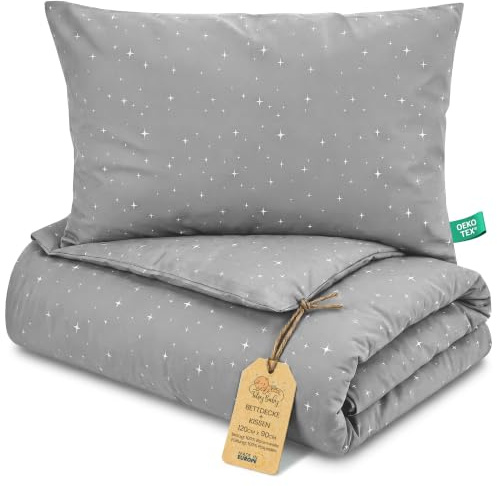 Barn täcke utan överdrag 90x120 cm - Bomull baby filt och kudde set barntäcke 90 x 120 och kudde 60 x 40 - Täcken barnsäng för spjälsäng Oeko-Tex Galax