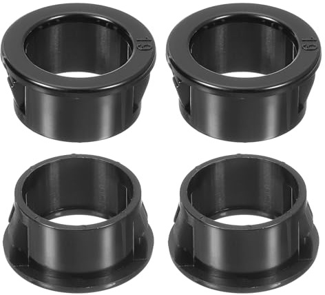 sourcing map 28 Pcs Cable Snap Bushing Grommet, 3/4 Mounting Dia Black Round Nylon Snap in Cable Grommet Protector, Plastic Cable Hole Grommets for Wiring