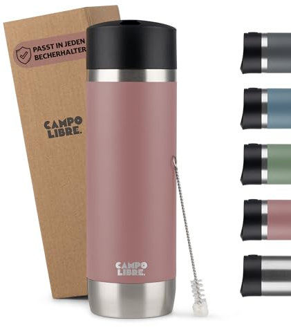 Campo Libre.® Anto I Kaffeebecher to go thermo I Thermobecher 450ml I 100% auslaufsichere Travel Mug mit One-Touch-Verschluss I Premium Coffee to go becher I Doppelwandig, hält mind. 6h heiß