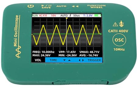 Osciloscopio Digital Portátil de Mano, Ancho de Banda de 10MHz, Muestreo de 48MSA/s, USB Recargable, con Sonda