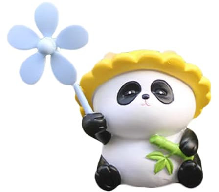 Ornamento de Panda, Decoración de Molino de Viento de bambú, Decoración de Molino de Viento, Resistente Alta Resistencia, Linda Duradera para Motocicleta Eléctrica (Tipo de Pegatina)