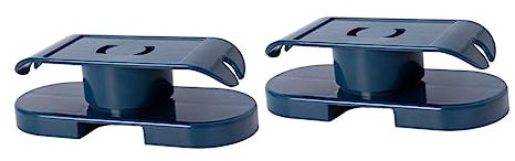 NUOBESTY 2piezas Portaenchufes Giratorio De Plástico Fijador De Regleta Autoadhesivo Soporte De Enchufe para Montaje Pared para Oficinas y Color Azul