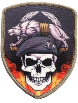 Klett Patches, Totenkopf und Wolf Taktische Militär Abzeichen, Lustiger Stickerei Aufnäher, Moral-Patch für Taktische Kleidung Rucksack Baseballkappe Uniform