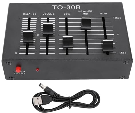 CHICIRIS Stereo EQ Equizer 3 Band Audio Equalizer Equalizer Preamp mit Isoliertem Stromversorgung für Elektronik -Turntables Guitars Soundkarten