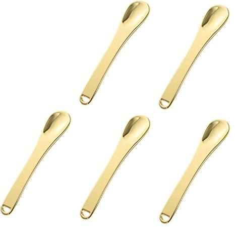 DINHEAROM 5 Minicucharas Cosméticas de Aleación de Zinc Ecológica para Crema Facial y Ojos, Portátiles y Compactas, Ideales para Cuidado Piel